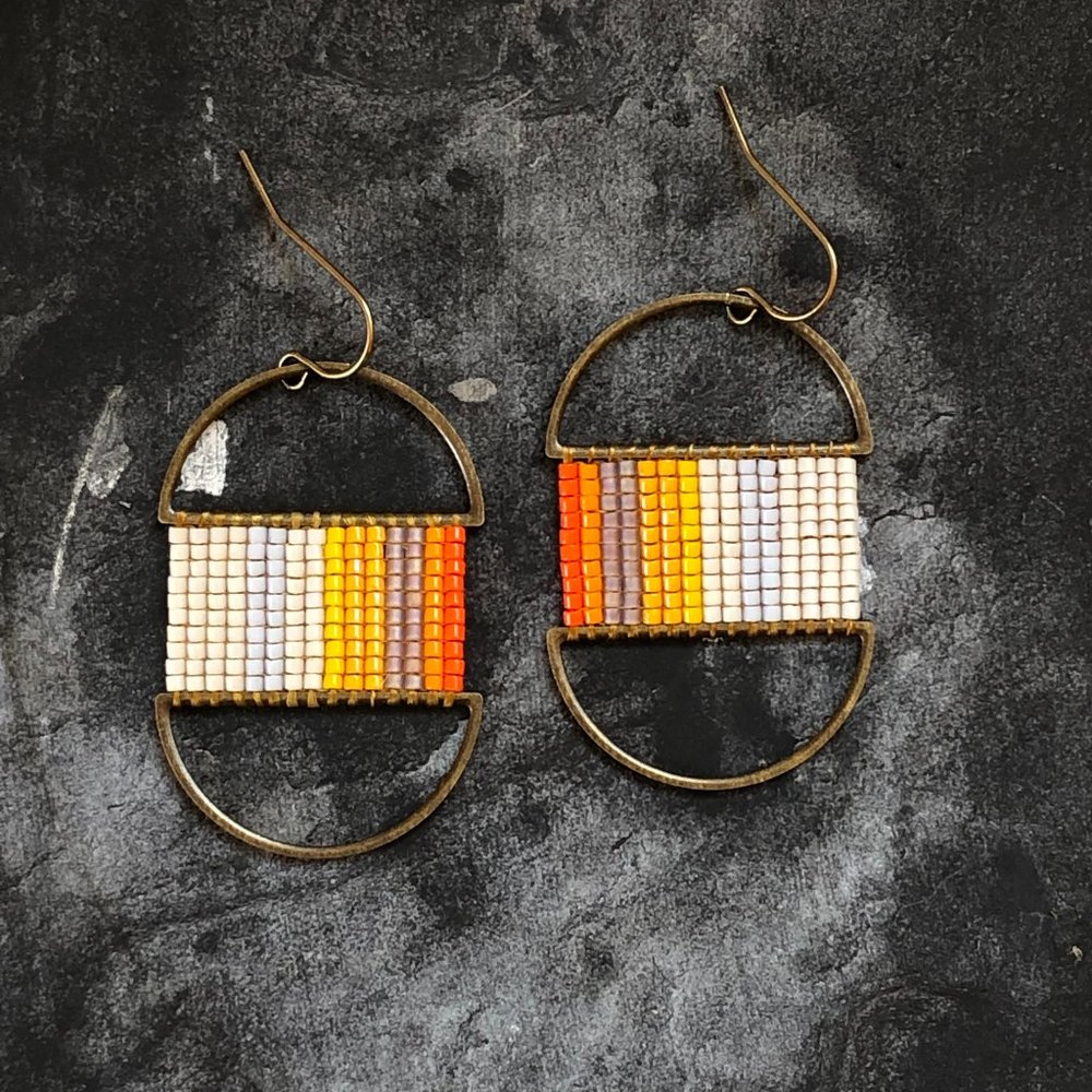 Sun Pillar beaded earrings